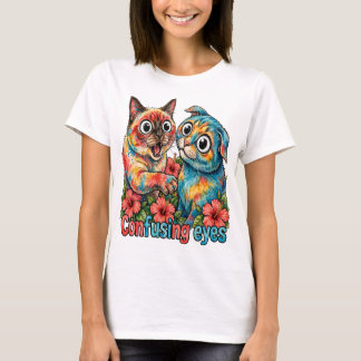 Söt Kattälskare Katt Rolig Siamese & Chartreux Cha T Shirt
