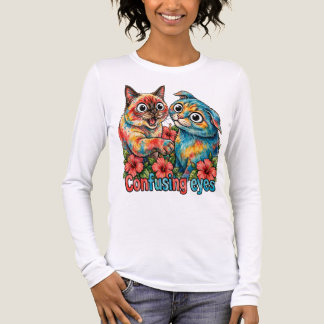 Söt Kattälskare Katt Rolig Siamese & Chartreux Cha T Shirt