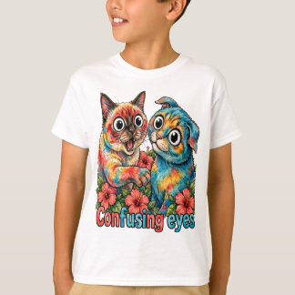 Söt Kattälskare Katt Rolig Siamese & Chartreux Cha T Shirt