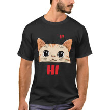 Söt kattansikte kortärmad t-shirt | Unisex svart