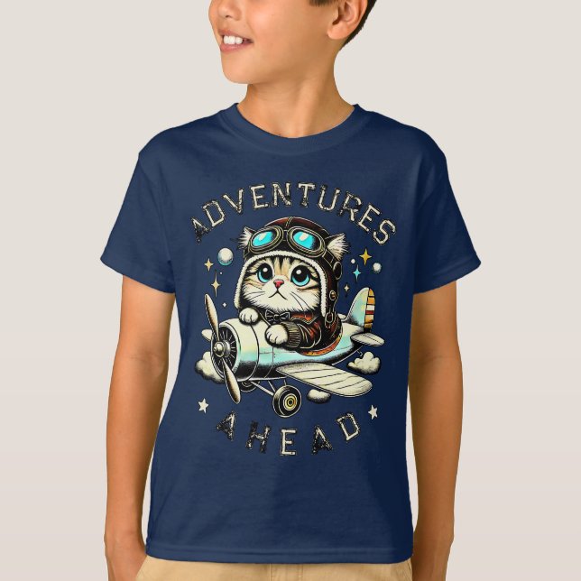 Söt kattäventyr – För små drömmare T Shirt (Framsida)
