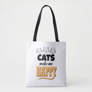 Söt kattcitat typografi Minimalist kattälskare Tygkasse