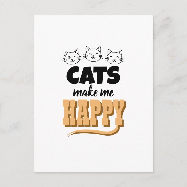 Söt kattcitat typografi Minimalistisk kattälskare  Vykort (Framsida)