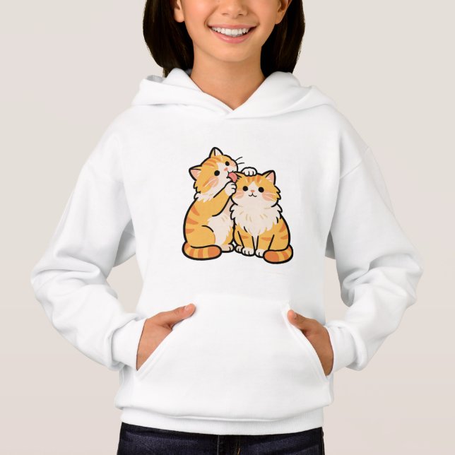 Söt Kattdesign för Par T Shirt (Framsida)