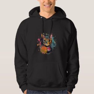 söt kattdesign hoodie