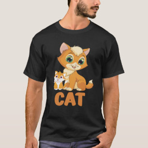 Söt kattfamilj Förtjusande glädjefullt djur T Shirt