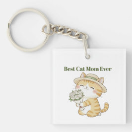 Söt kattgårdsmästare Bästa kattmamma Akrylnyckelri