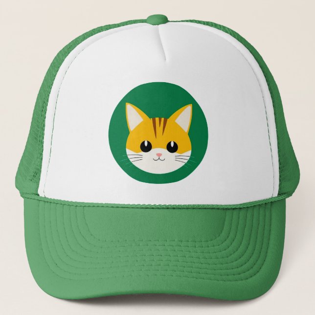 Söt kattillustration keps (Framsida)