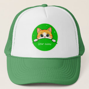 Söt kattillustration keps
