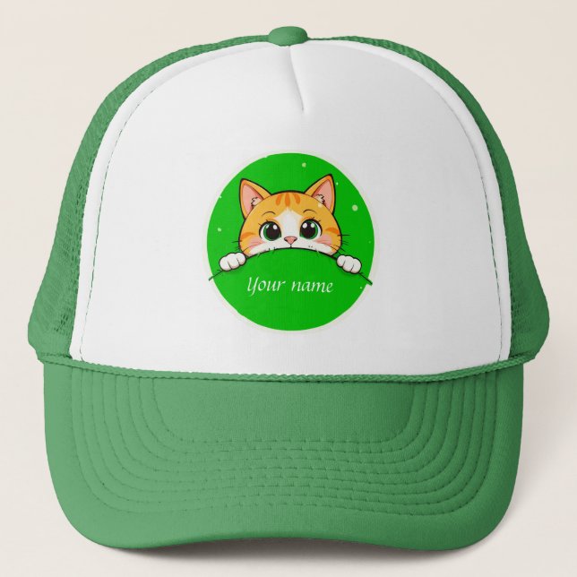 Söt kattillustration keps (Framsida)