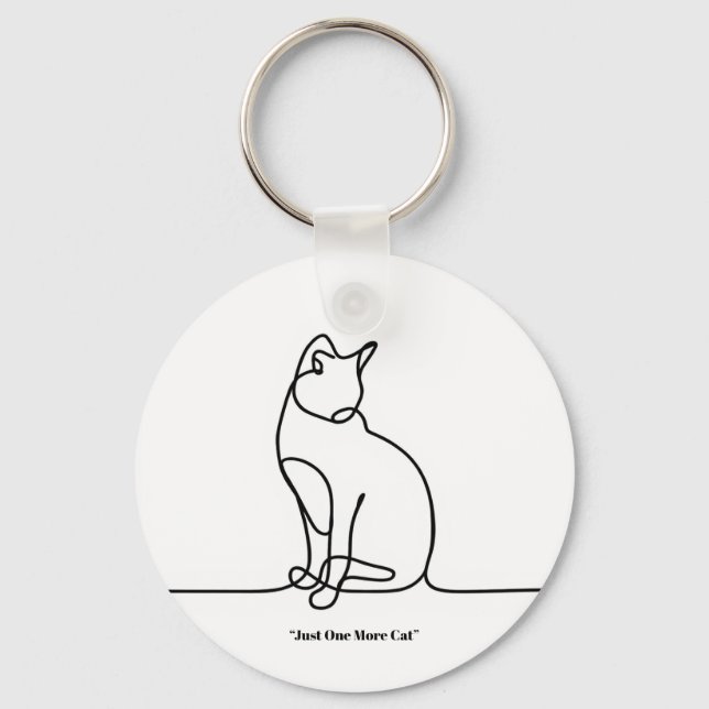 Söt Kattillustration Nyckelring – Perfekt Present (Framsida)
