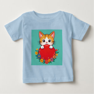 Söt kattillustration t shirt