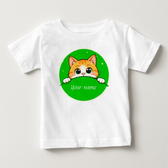 Söt kattillustration t shirt (Framsida)