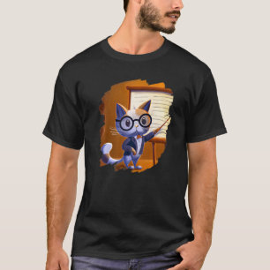 Söt Kattlärare Kittel Professor Skola 2 T Shirt