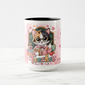 Söt kattlärare present mugg