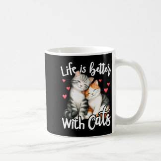 Söt kattlivet är bättre med katter Alla hjärtans k Kaffemugg