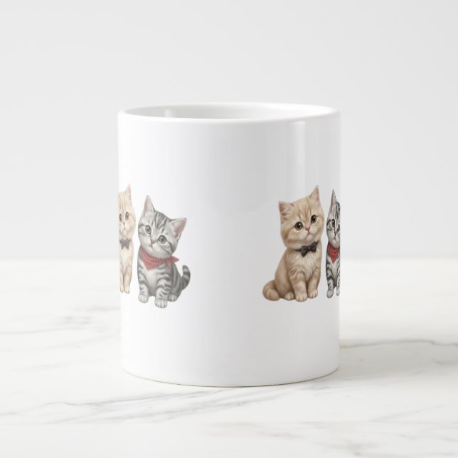 Söt kattljuster för kattälskare jumbo mugg (Framsidan)