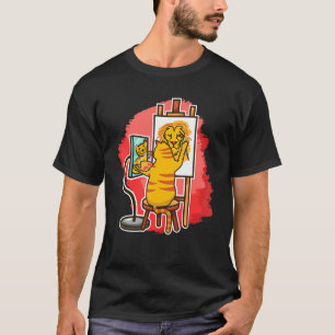 Söt kattmålare målar lejon kattunge Katt Måla T Shirt