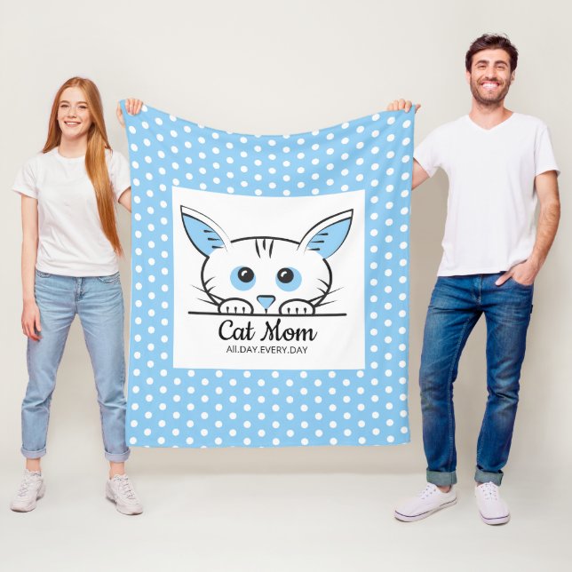 Söt Kattmamma Flanellfilt Fleecefilt (På plats)