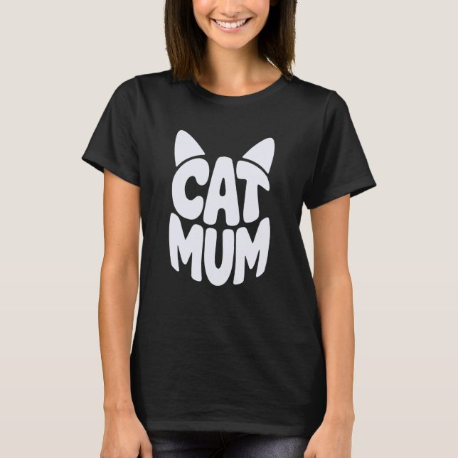 Söt Kattmamma Rolig T Shirt (Framsida)