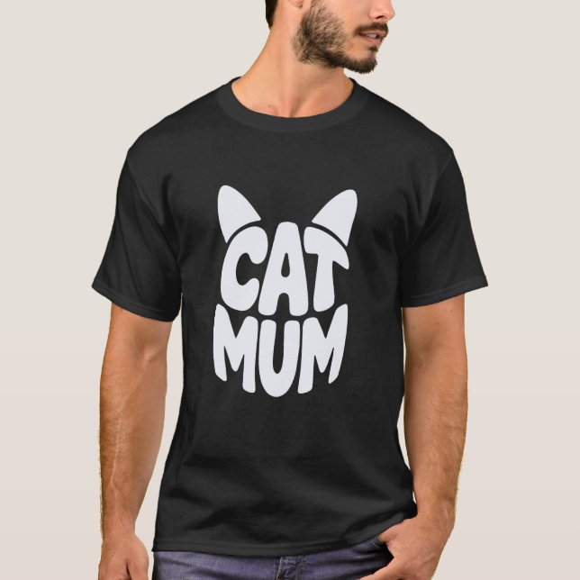Söt Kattmamma Rolig T Shirt (Framsida)