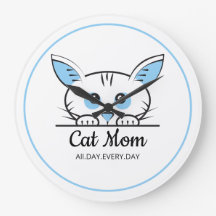 Söt Kattmamma Väggtimme
