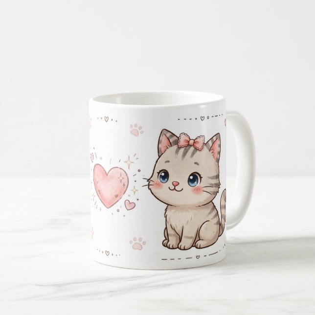 Söt Kattpar Mugg (Framsida höger)