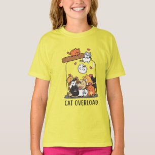 Söt Kattskjorta med Rolig Kattillustration för Fli T Shirt
