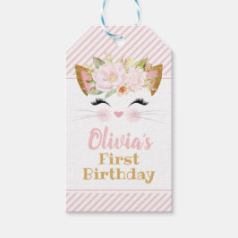 SÖT KATTUNGE Girl Girl Birthday Favor Presentetikett