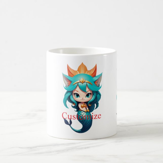 Söt Kattunge Havfrue Thunder_Cove Kaffemugg (Center)
