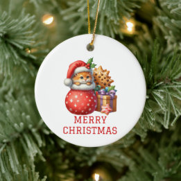 Söt kattunge jul julgransprydnad keramik