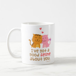 Söt Kattunge Katt Kattdjur Kärlekskonsfilserande S Kaffemugg