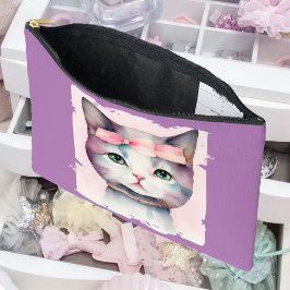 Söt Kattunge med Rosa Bow