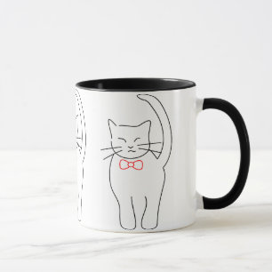 Söt Kattunge med rött strö Mugg