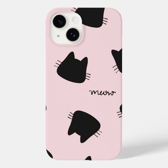 Söt kattunge mönster iPhone 14 fodral (Baksida)