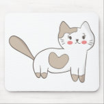 Söt Kattunge Musmatta<br><div class="desc">Söt beige och vit kattunge-design</div>