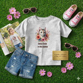 Söt kattunge och blommor / kattälskare t shirt