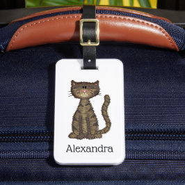 Söt Kattunge Personlig Bagagebricka