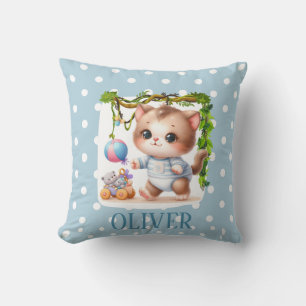 Söt Kattunge Prickig Elegant Kudde