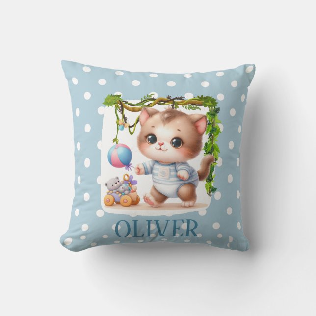 Söt Kattunge Prickig Elegant Kudde (Framsida)