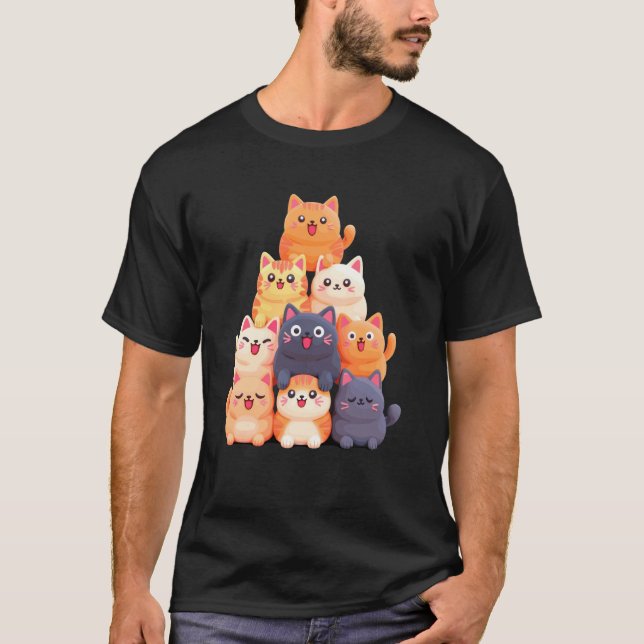 Söt kattunge Rollig Kitty Romantisk Tee Kattälskar (Framsida)