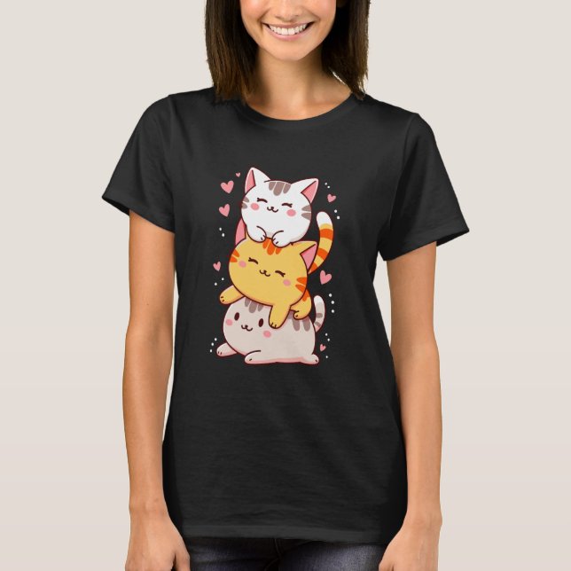 Söt kattunge Rollig Kitty Romantisk Tee Katter Äls (Framsida)