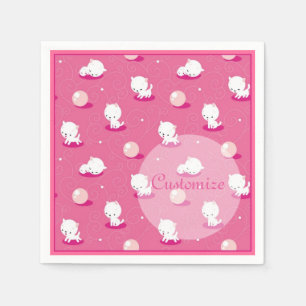 Söt Kattunge Rosa Kittens Patten Napkins Pappersservett