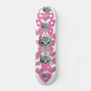 Söt kattunge rosa-skateboard skateboard bräda 21,5 cm