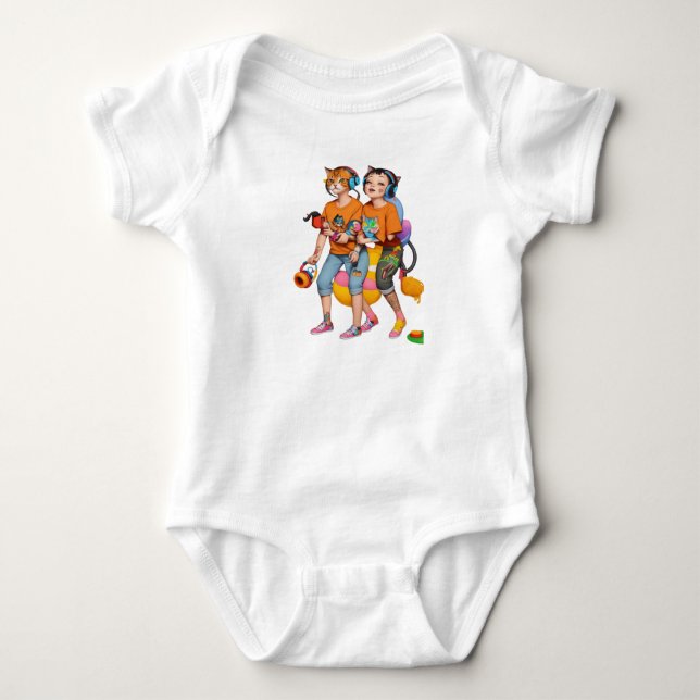 söt kattunge t shirt (Framsida)