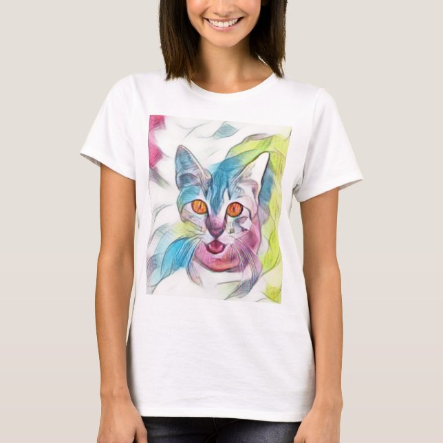 Söt Kattunge T Shirt (Framsida)
