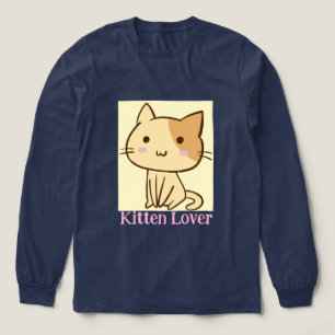 Söt Kattunge T-Shirt Förtjusande Kattälskare Trö