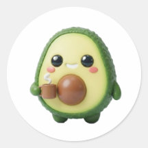 Söt Kawaii 3D Avokado-dekal