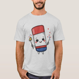 Söt Kawaii 4:e juli fyrverkeri T Shirt
