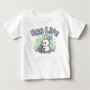 Söt Kawaii Ägg Liv Kanin Illustration T Shirt